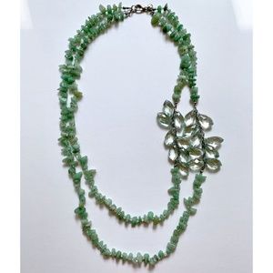 LOFT Layered Stone and Crystal Necklace